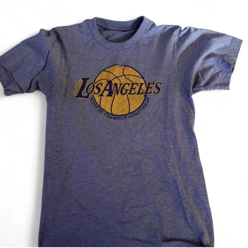 Nba La Lakers T Shirt Men Small Made In The Usa Grey